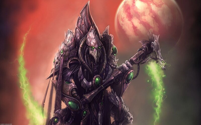 Armored Alien Warrior — Red, Dramatic