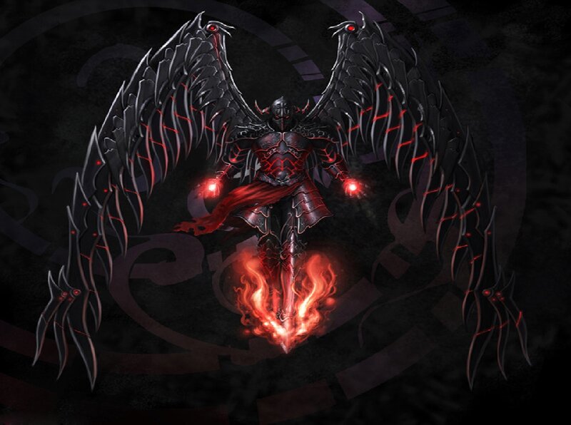 Armored Angel with Wings — Black