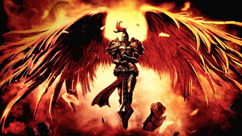 Armored Angel with Wings — Red