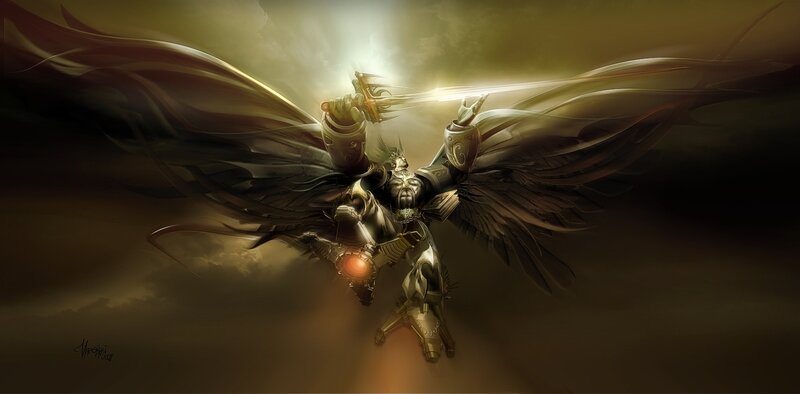 Armored Angel with Wings