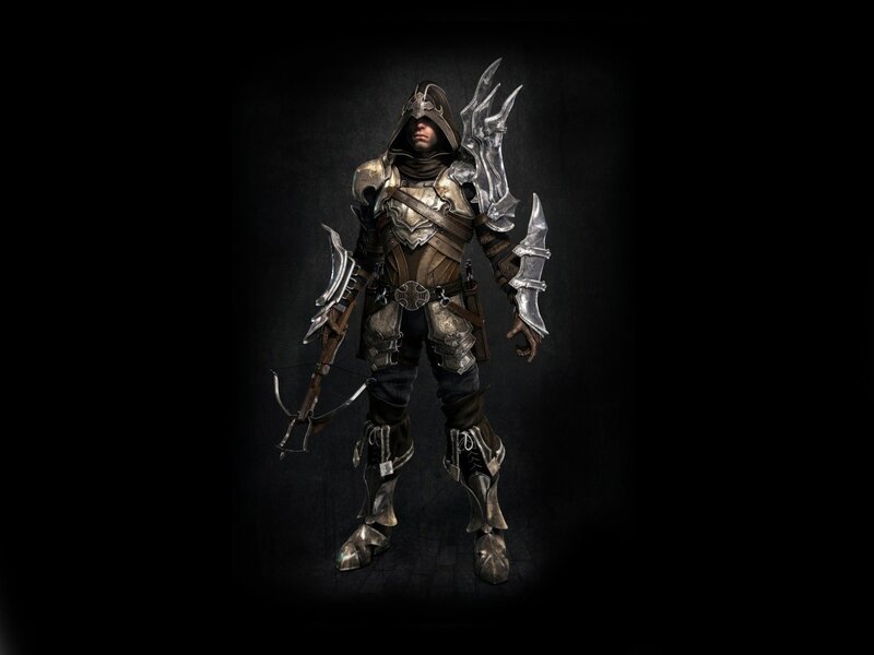 Armored Archer Character — Black, Dark