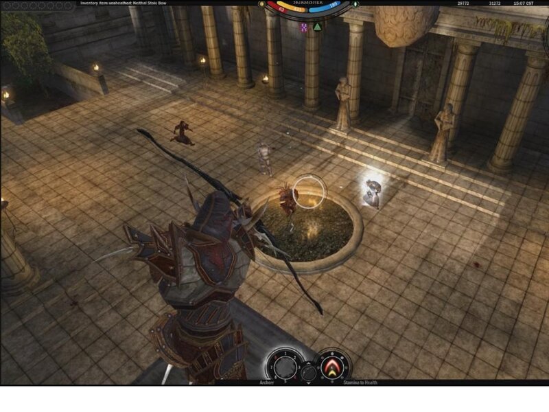 Armored Archer in Courtyard