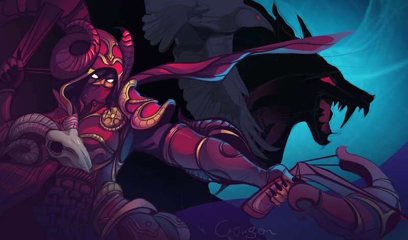 Armored Archer with Wolf