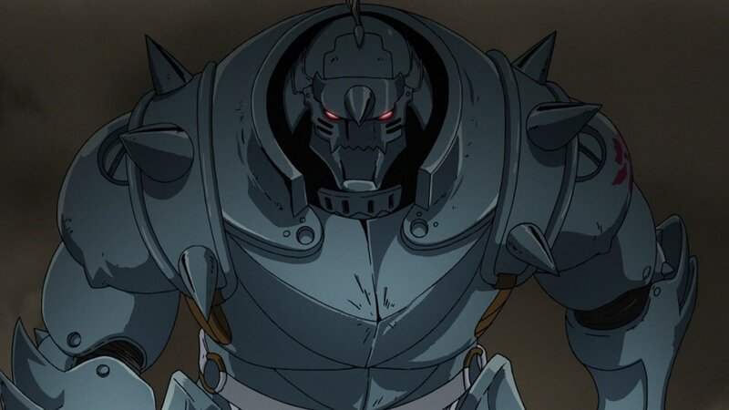 armored automaton with red eyes