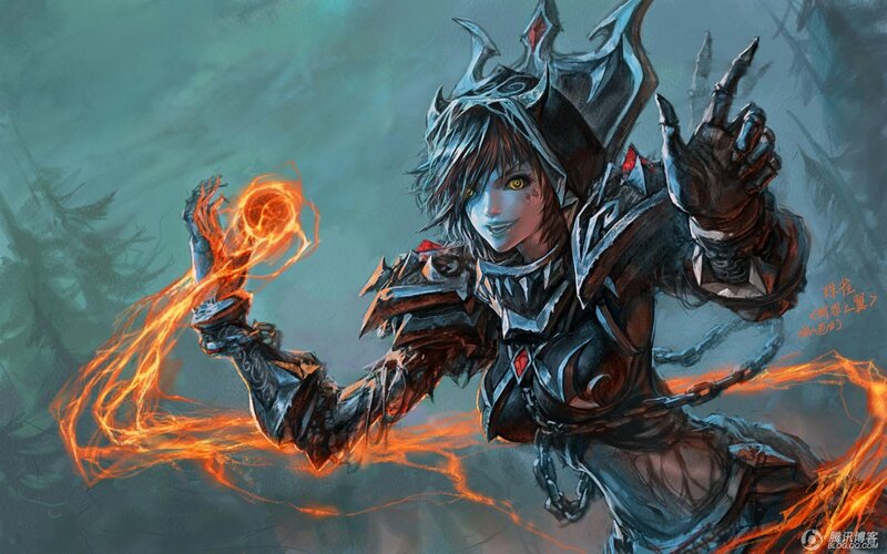 Armored Character Casting Spell — Orange