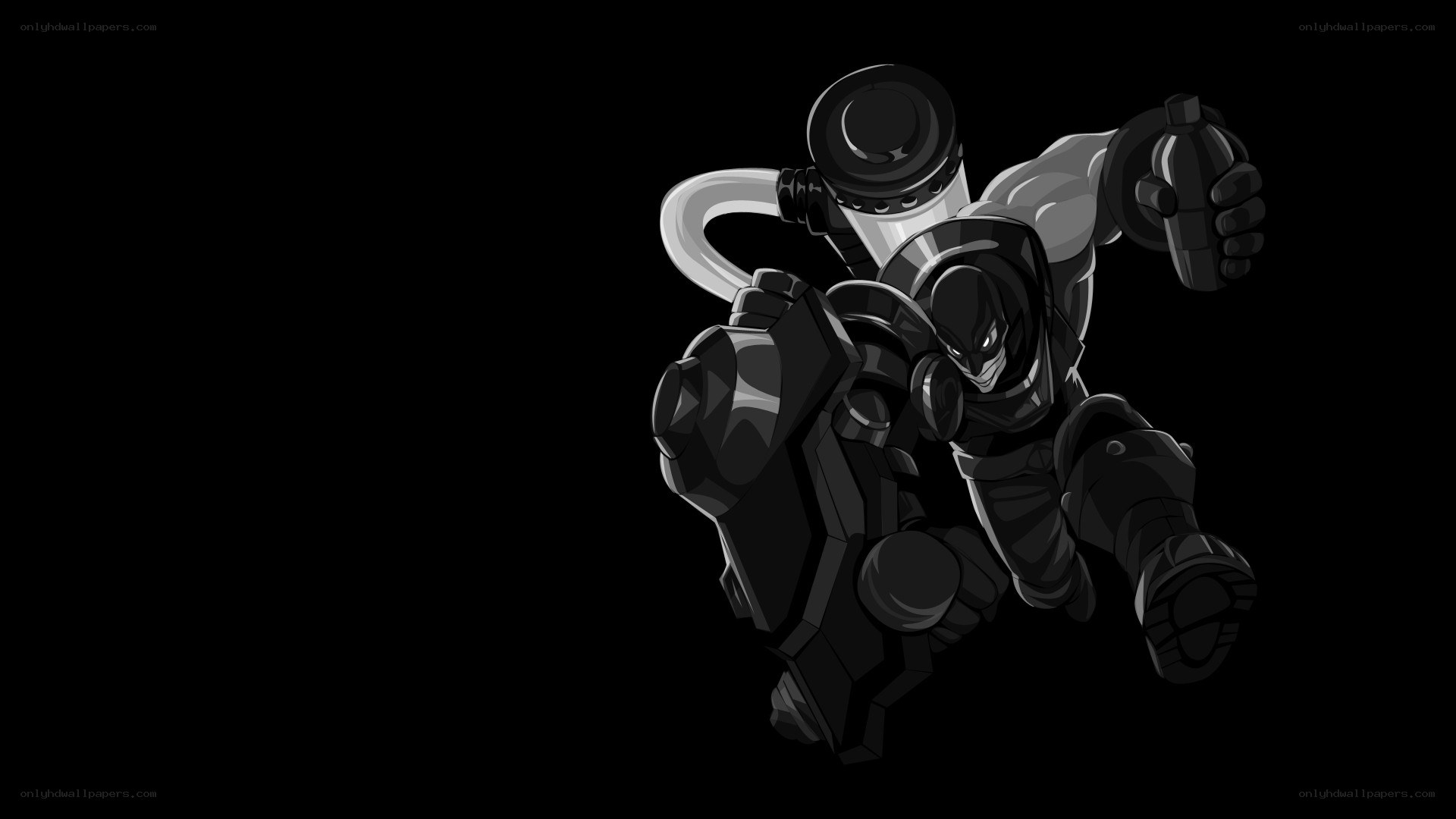 armored character in action