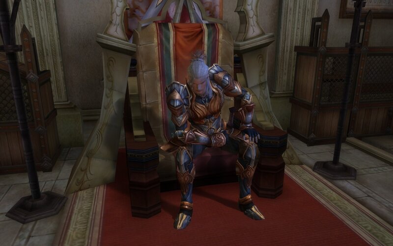 armored character on throne