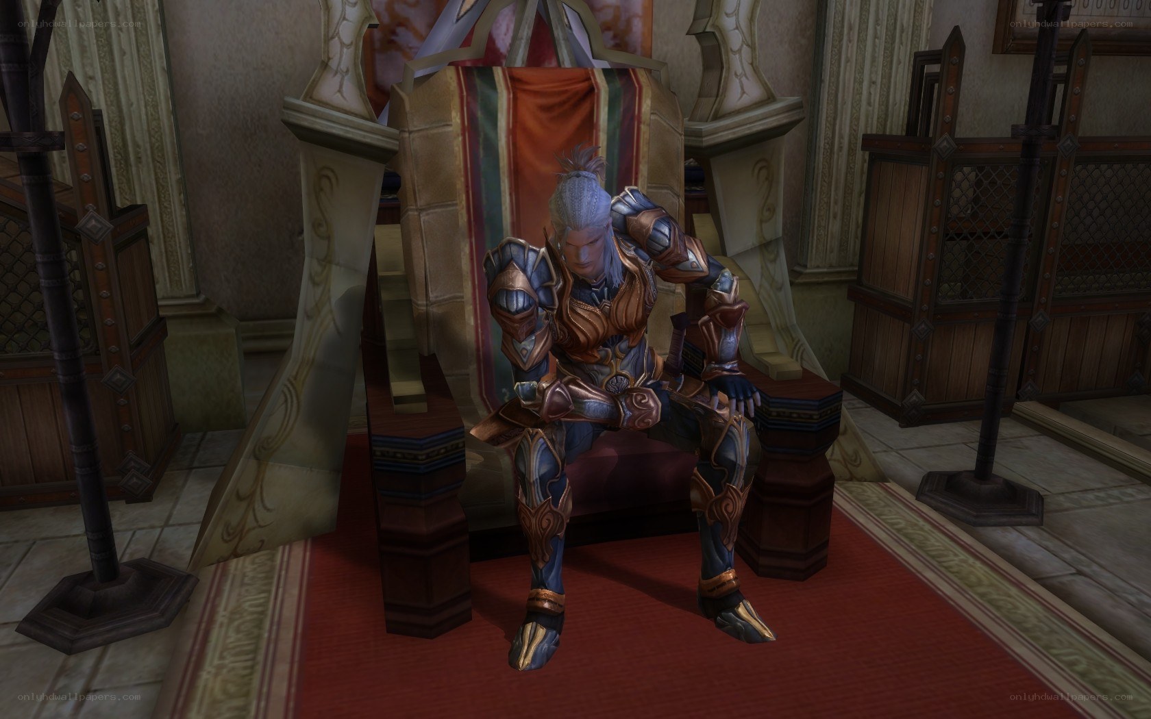armored character on throne