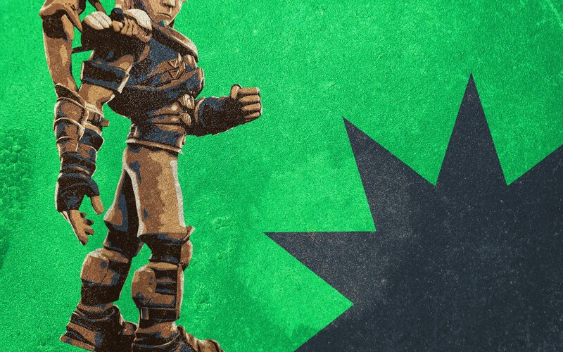 Armored Character Standing — Green