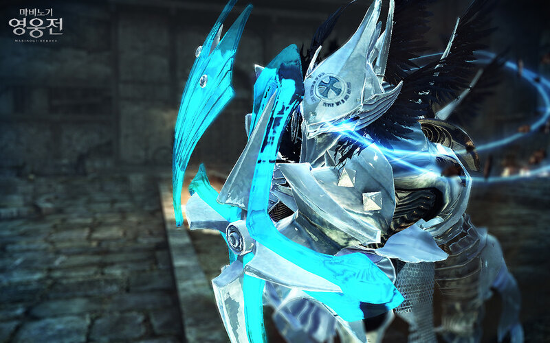 Armored Character with Blue Wings