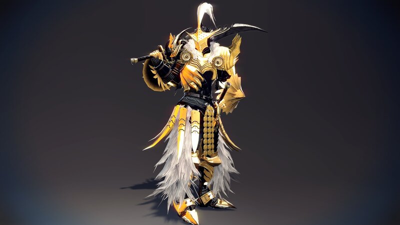 Armored Character with Staff — Gold
