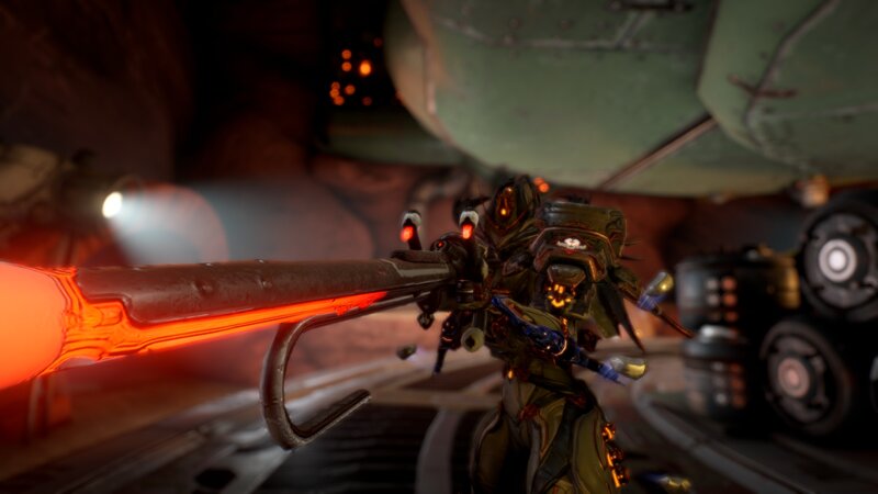 Armored Character with Weapon — Green, Dark, Dramatic