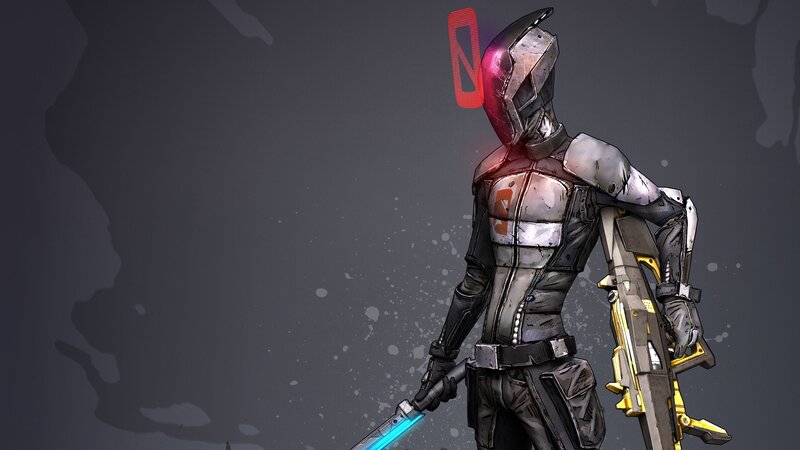 armored character with weapon