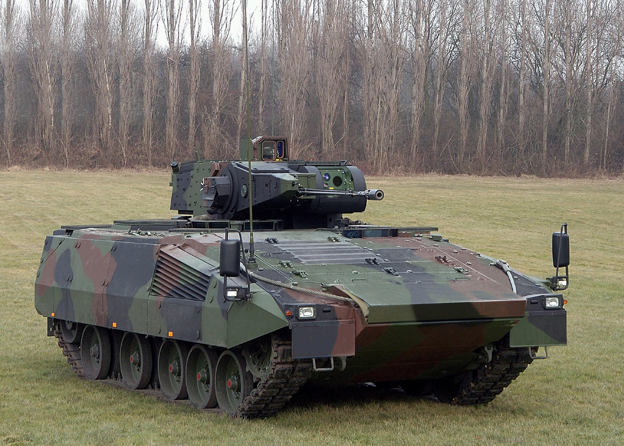armored combat vehicle in field