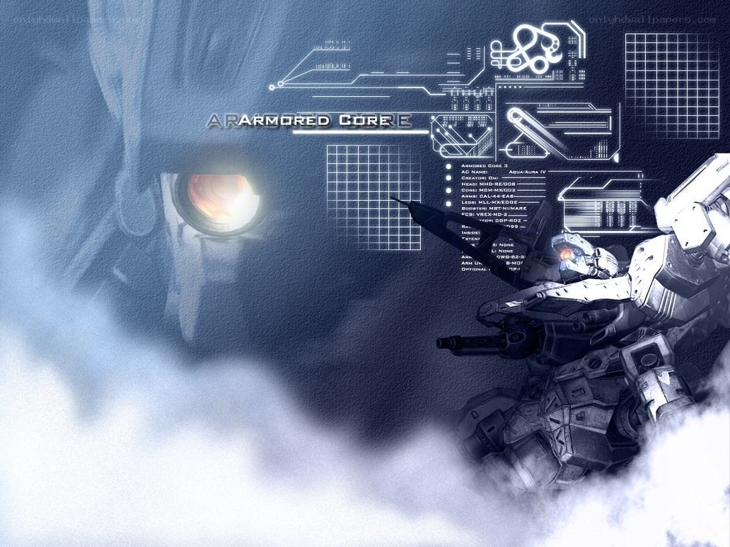 Armored Core mecha in clouds