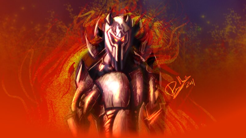 armored demon warrior