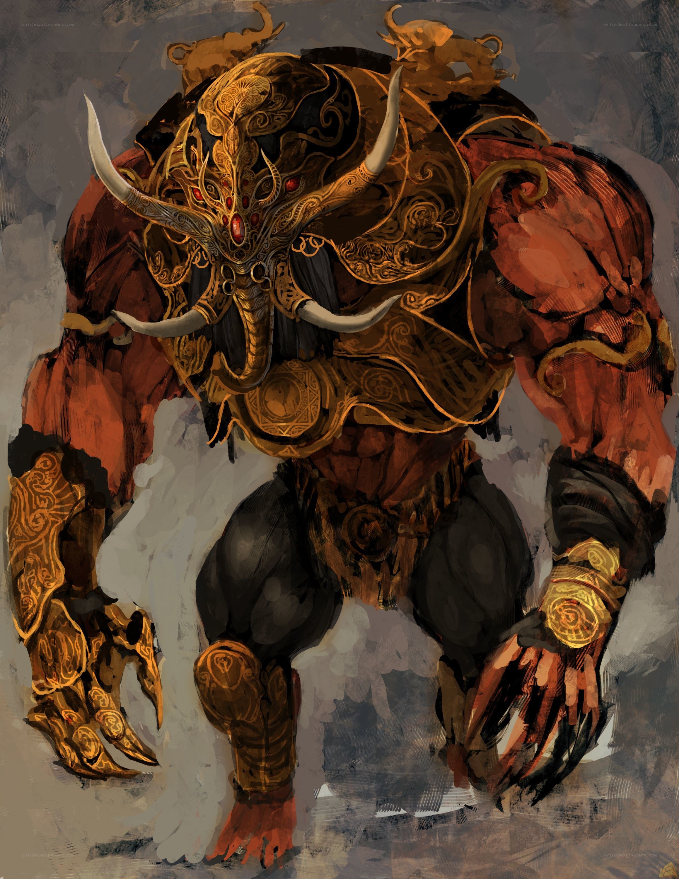 armored demon warrior