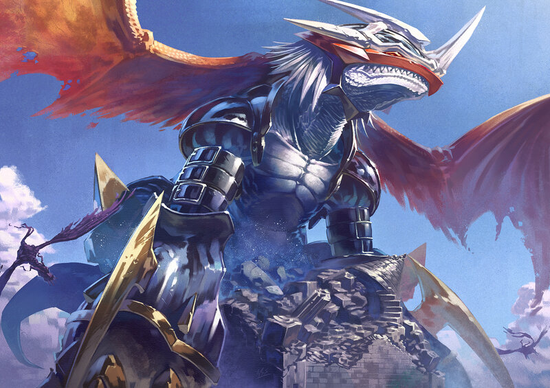 Armored Dragon Creature — Blue