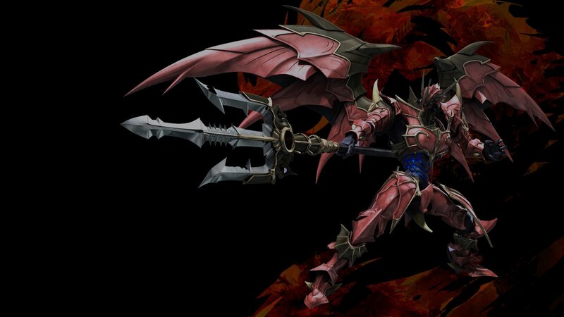 Armored Dragon Warrior — Red, Dramatic
