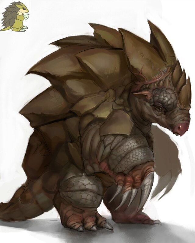 armored fantasy creature concept