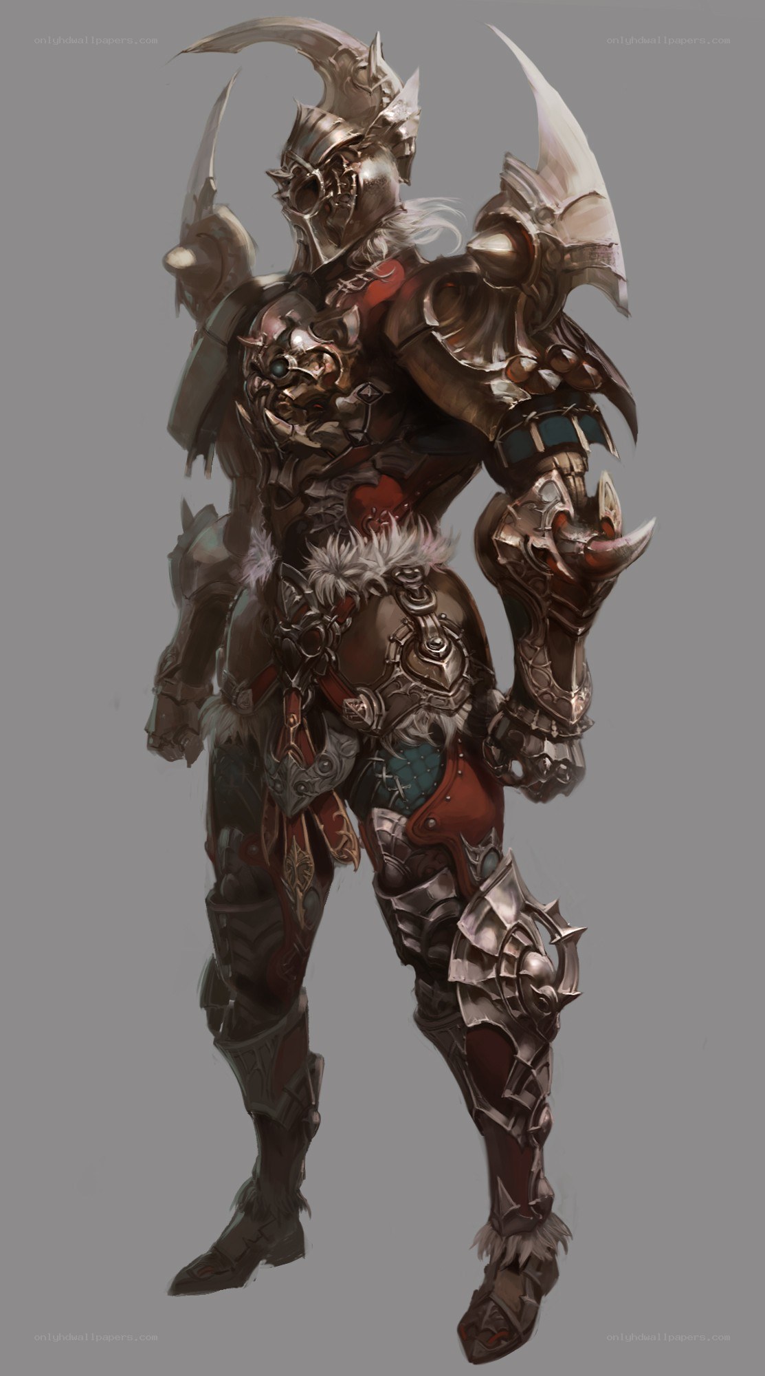 armored fantasy warrior character