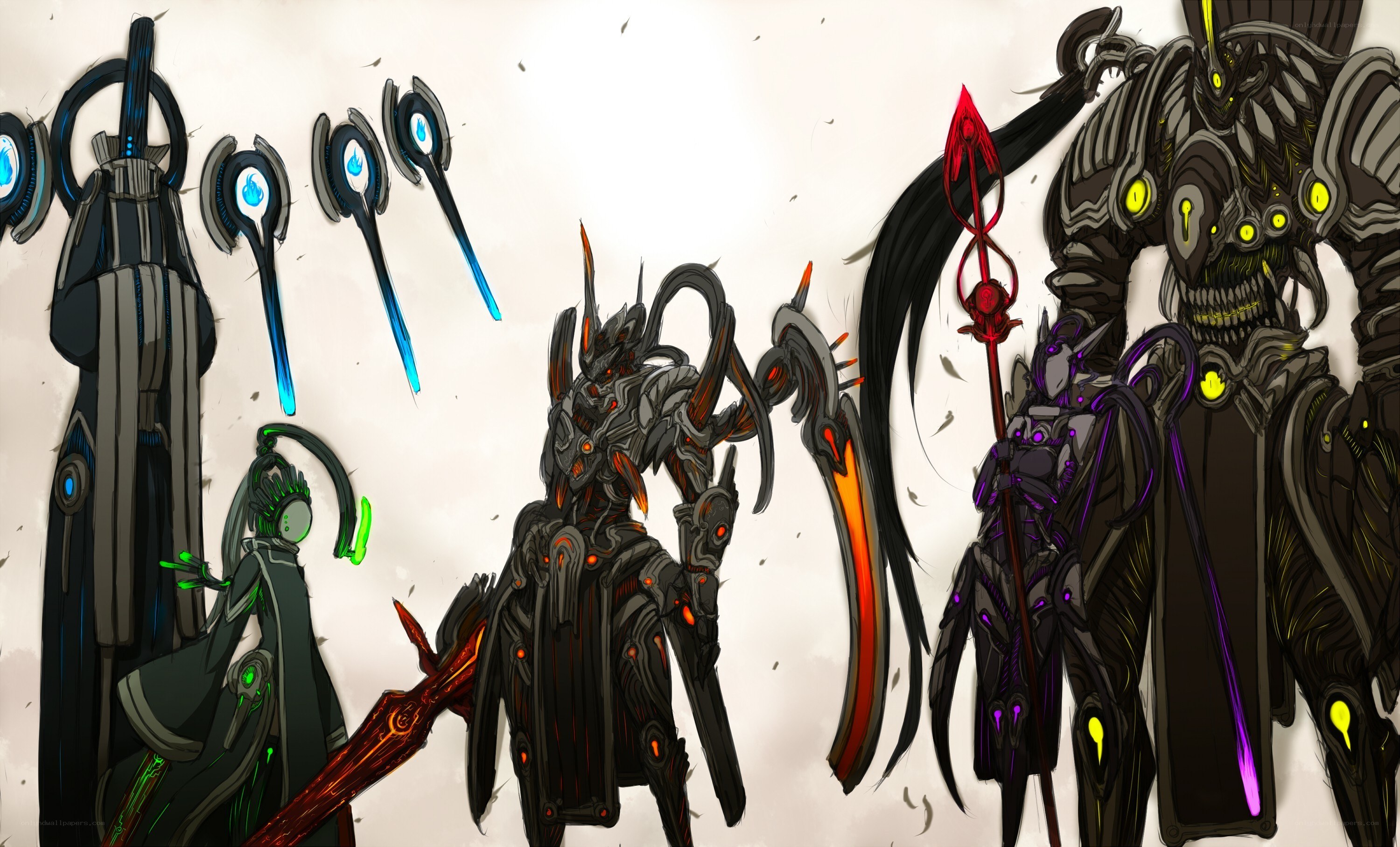 armored fantasy warriors