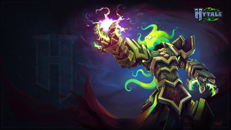 Armored Figure Casting Spell — Purple