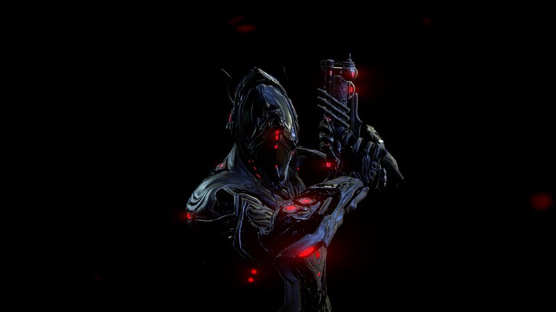 Armored Figure Holding Weapon — Black