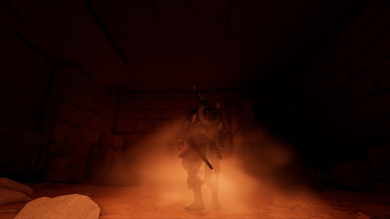 Armored Figure in Cave — Orange