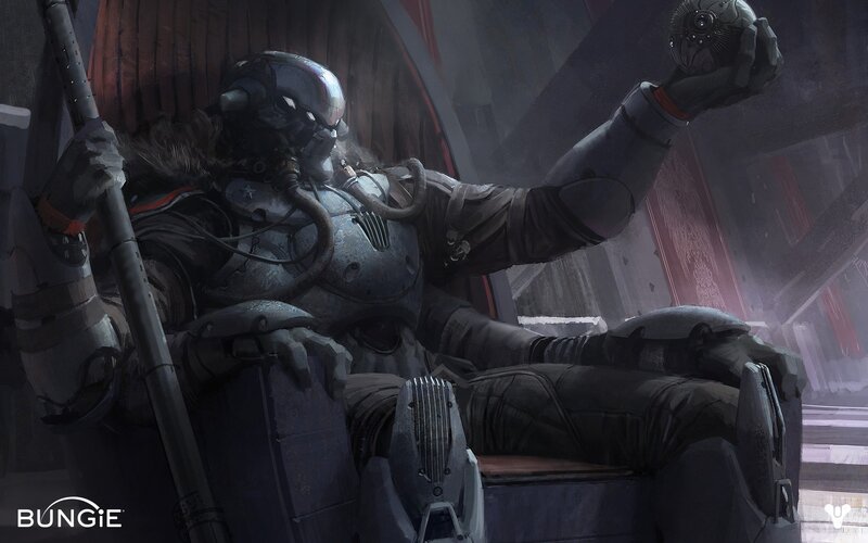 Armored Figure in Chair — Gray