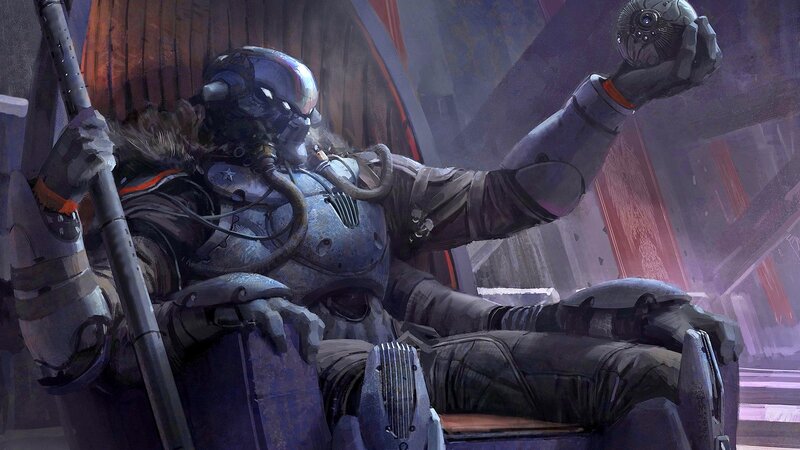 Armored Figure in Chair