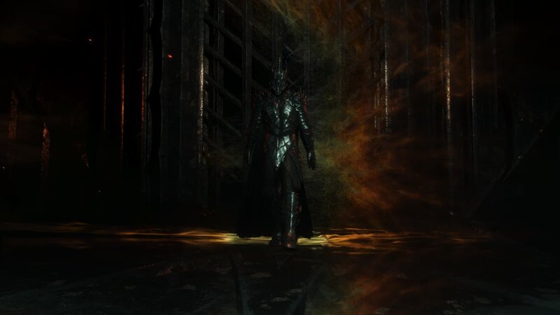 Armored Figure in Dark Corridor — Black