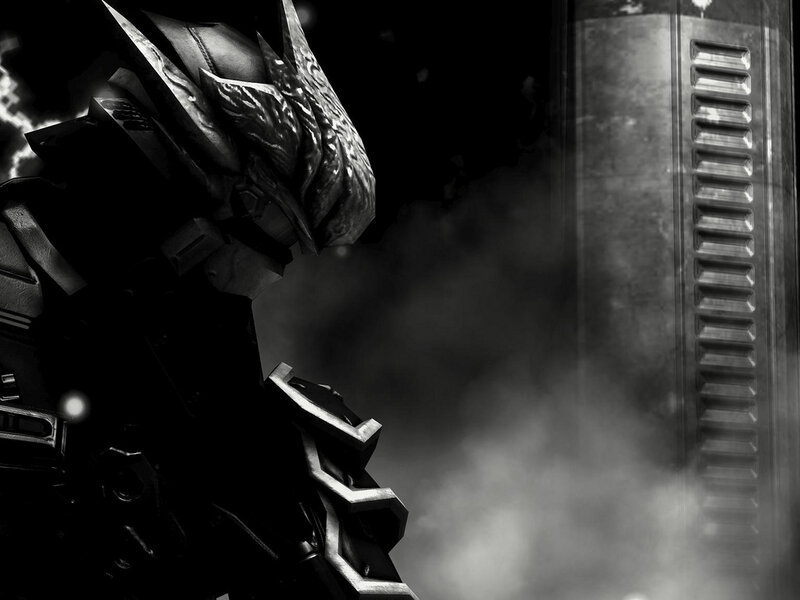 armored figure in dark setting