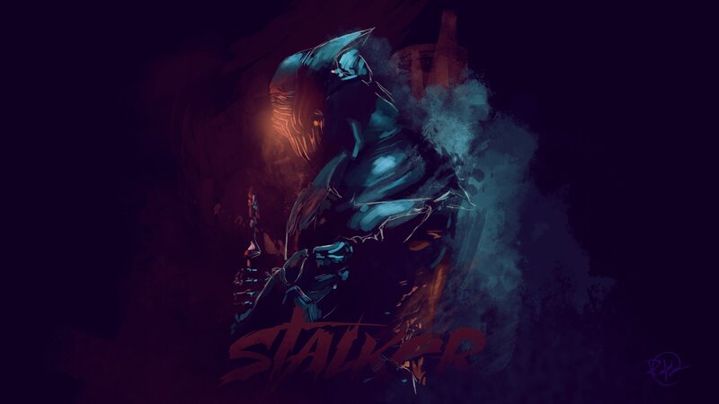 Armored Figure in Dark Setting — Dark Blue