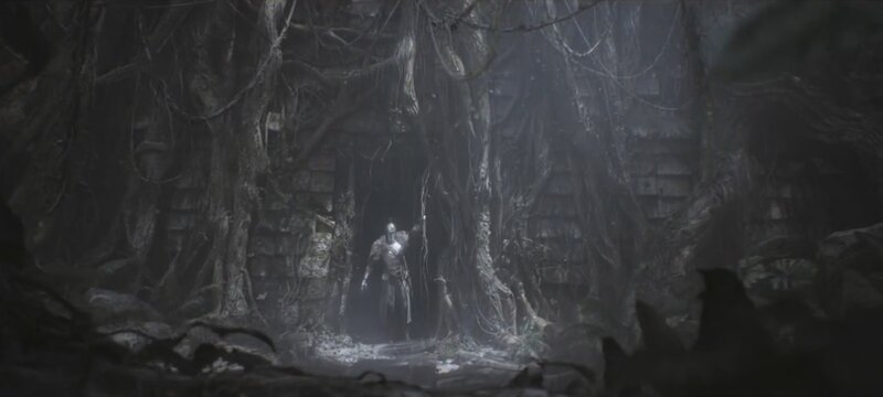 Armored Figure in Forest — Gray