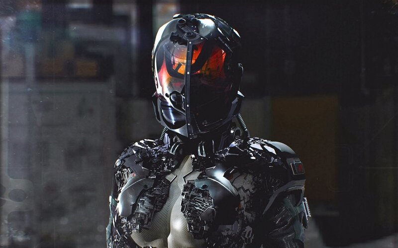 Armored Figure in Helmet — Black