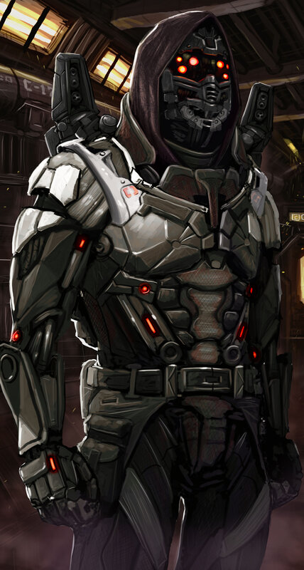 Armored Figure in Hood