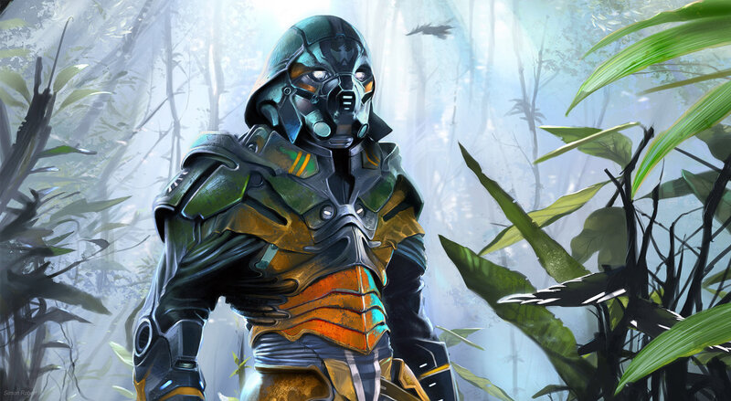 Armored Figure in Jungle