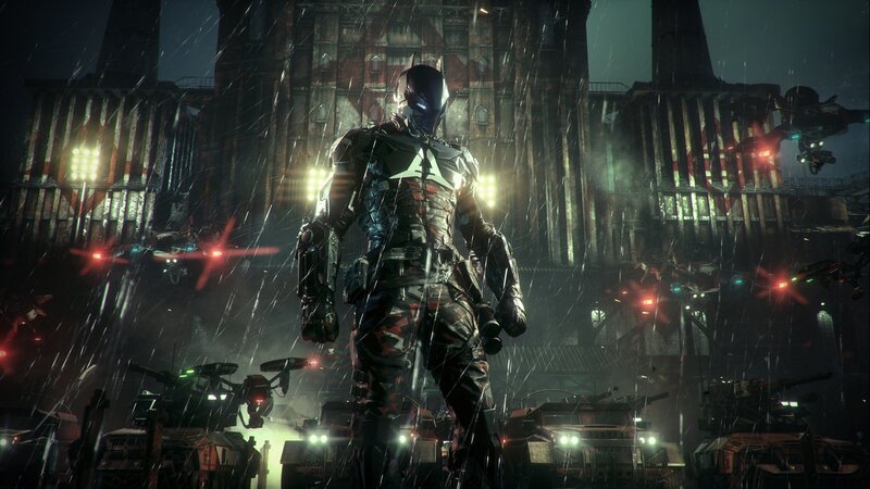 Armored Figure in Rain — Black, Dark, Dramatic