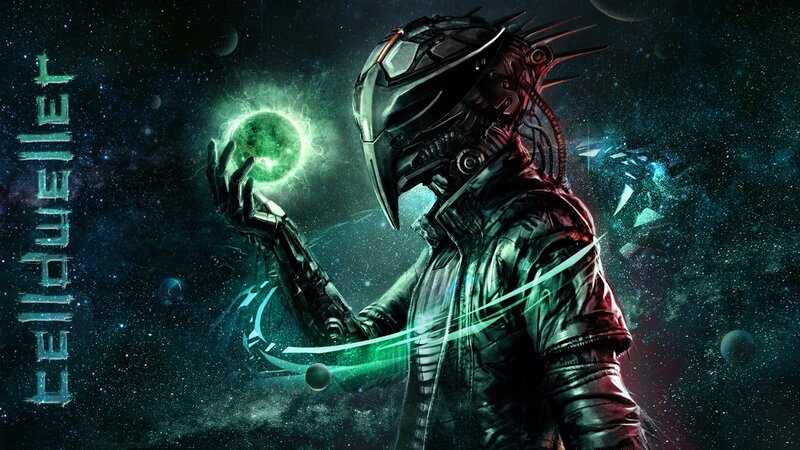 Armored Figure in Space — Green