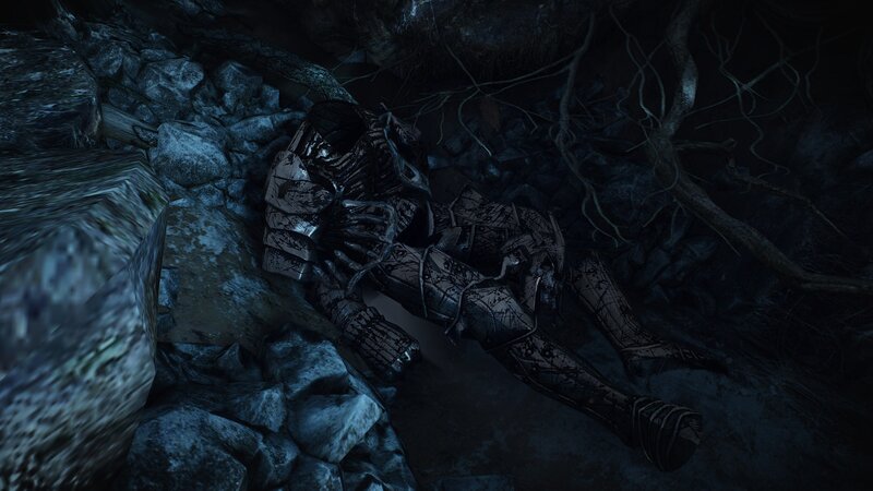 Armored Figure Lying on Ground