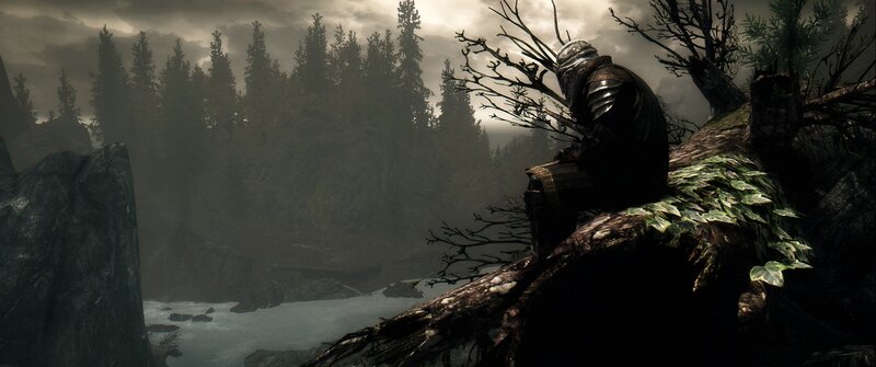 Armored Figure on Log