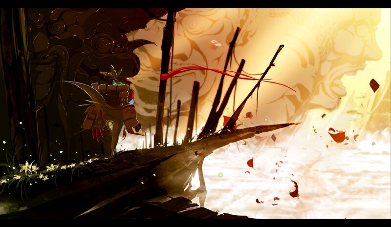 Armored Figure on Wreckage