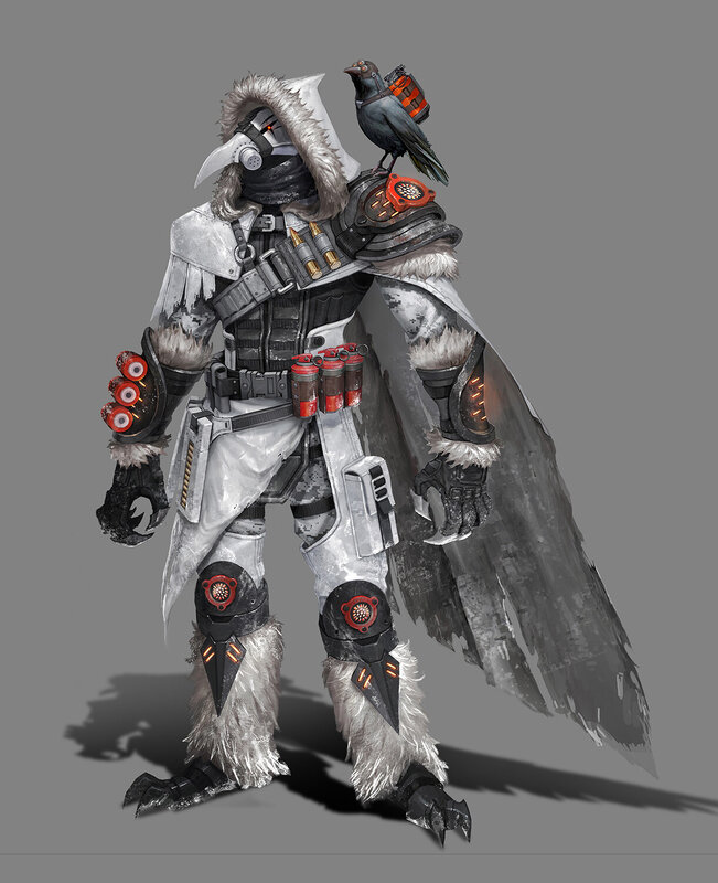 Armored Figure with Crow