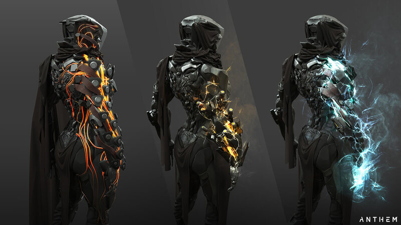 Armored Figure with Energy Effects