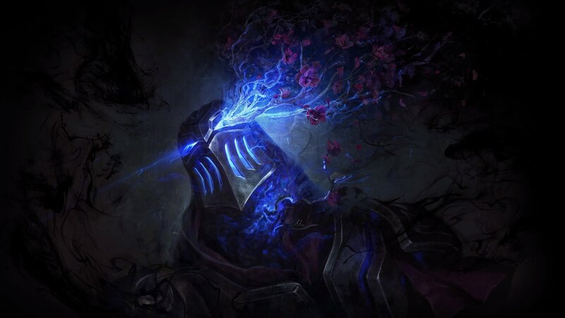 Armored Figure with Glowing Helmet — Blue