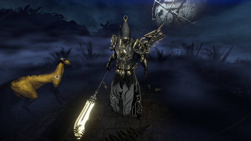 Armored Figure with Glowing Weapon — Black