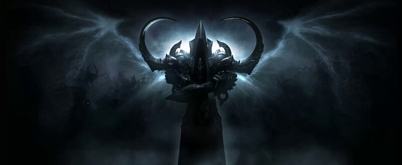 Armored Figure with Horns — Black, Dramatic, Night, Digital Art, Armor