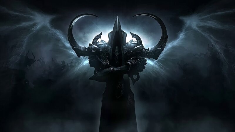 Armored Figure with Horns — Black, Dramatic, Night, Digital Art