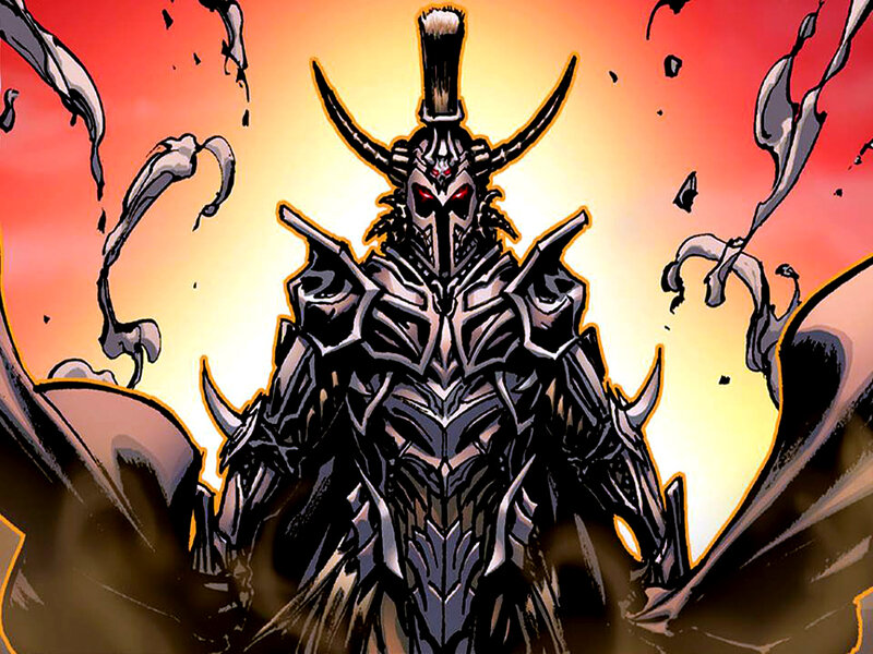 Armored Figure with Horns — Yellow